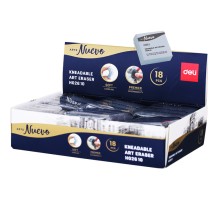 Ластик Deli EH02610 42х42х12мм серый клячка картонный дисплей