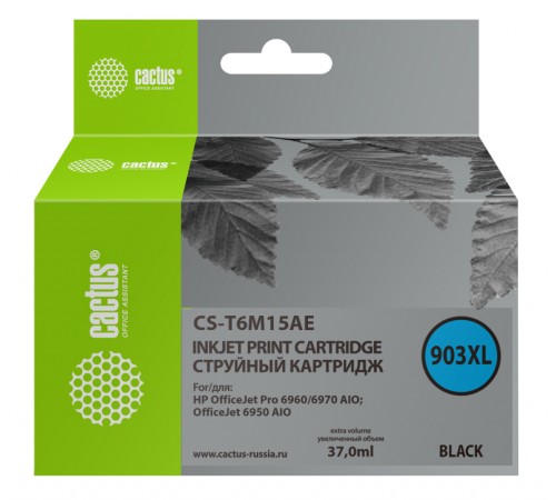 Картридж струйный Cactus CS-T6M15AE №903XL(есть ограничения по прошивке) черный (37мл) для HP OJP 6950/6960/6970