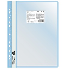 Папка-скоросшиватель Silwerhof A4 прозрач.верх.лист 10 вкладышей боков.перф. полипропилен голубой