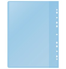 Папка-скоросшиватель Silwerhof A4 прозрач.верх.лист 20 вкладышей боков.перф. полипропилен голубой