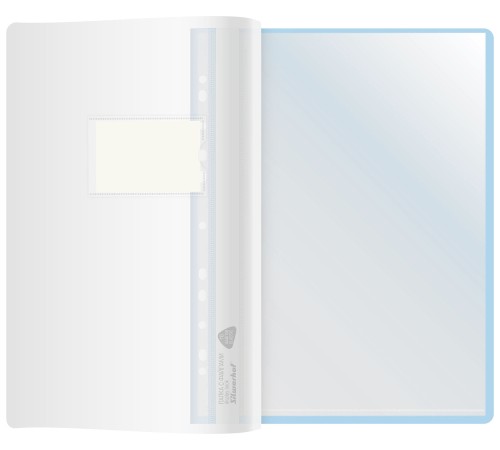 Папка-скоросшиватель Silwerhof A4 прозрач.верх.лист 10 вкладышей боков.перф. полипропилен голубой