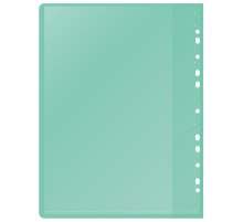 Папка-скоросшиватель Silwerhof A4 прозрач.верх.лист 30 вкладышей боков.перф. полипропилен зеленый