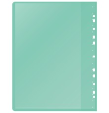 Папка-скоросшиватель Silwerhof A4 прозрач.верх.лист 30 вкладышей боков.перф. полипропилен зеленый