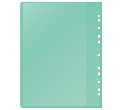 Папка-скоросшиватель Silwerhof A4 прозрач.верх.лист 30 вкладышей боков.перф. полипропилен зеленый