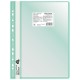 Папка-скоросшиватель Silwerhof A4 прозрач.верх.лист 30 вкладышей боков.перф. полипропилен зеленый