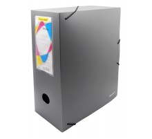 Папка архивная на резинке Silwerhof Perlen 311915-77 полипропилен 1мм корешок 100мм A4 серебристый металлик