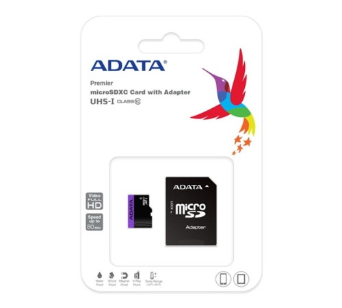 Карта памяти MICRO SDXC 64GB CLASS10 W/AD AUSDX64GUICL10-RA1 ADATA Карта памяти MICRO SDXC 64GB CLASS10 W/AD AUSDX64GUICL10-RA1 ADATA