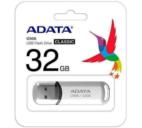 Флэш-накопитель USB2 32GB WHITE AC906-32G-RWH ADATA Флэш-накопитель USB2 32GB WHITE AC906-32G-RWH ADATA
