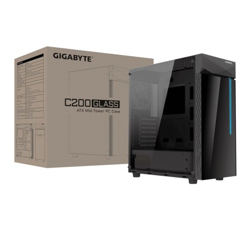 Корпус GIGABYTE C200 GLASS MidiTower без Б/П ATX MicroATX MiniITX Цвет черный GB-C200G Корпус GIGABYTE C200 GLASS MidiTower без Б/П ATX MicroATX MiniITX Цвет черный GB-C200G