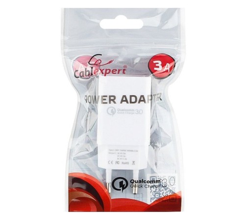 Адаптер питания Cablexpert MP3A-PC-16 QC3.0 5/9/12V 3A USBA Белый Адаптер питания Cablexpert MP3A-PC-16 QC3.0 5/9/12V 3A USBA Белый