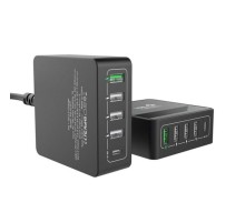 Зарядное устройство ACD CЗУ (ACD-P605U-V1B) 60Вт, Сетевое ЗУ 5xUSB 1PD+1QC+3Smart, 3.6;20В/3А RTL {40}