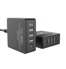 Зарядное устройство ACD CЗУ (ACD-P605U-V1B) 60Вт, Сетевое ЗУ 5xUSB 1PD+1QC+3Smart, 3.6;20В/3А RTL {40}