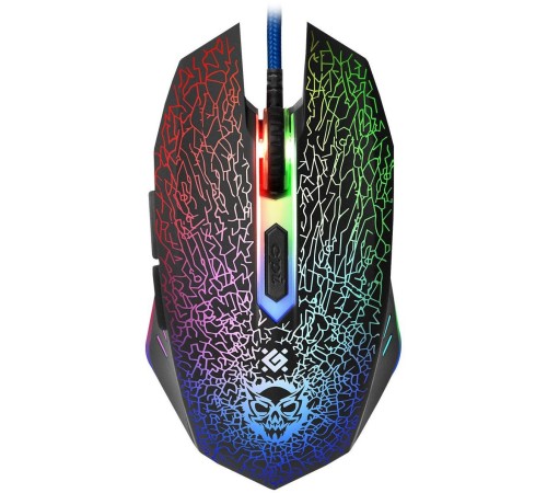 Мышь Defender Shock GM-110L черный оптическая (3200dpi) USB для ноутбука (5but)