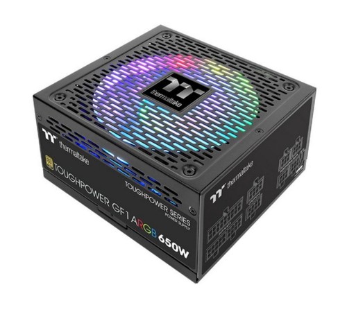 Блок питания Thermaltake ATX 650W Toughpower GF1 ARGB 80+ gold (24+4+4pin) APFC 140mm fan color LED 9xSATA Cab Manag RTL