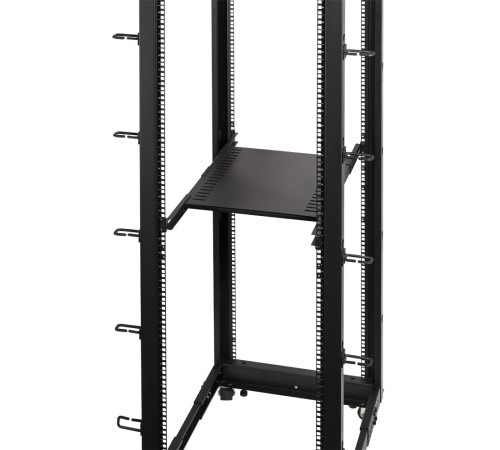 Полка выдвижная Lanmaster TWT-RACK2-S4-ADJ/45 1U нагр.:45кг. 19" черный (упак.:1шт)