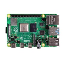 Raspberry Pi 4 Model B (RA544) Retail, 1GB RAM, Broadcom BCM2711 Quad core Cortex-A72 (ARM v8) 64-bit SoC @ 1.5GHz CPU, WiFi, Bluetooth, 40-pin GPIO, 2x USB 3.0,  2xUSB 2.0, 2x micro-HDMI,CSI camera port,DSIdisplay port,MicroSD port,USB-C 5V Power разъем