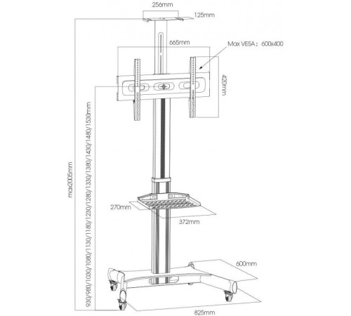 Подставка для телевизора Arm Media PT-STAND-11 черный 32"-65" макс.40кг напольный фиксированный Подставка для телевизора Arm Media PT-STAND-11 черный 32"-65" макс.40кг напольный фиксированный