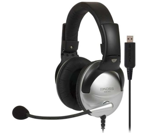 Наушники с микрофоном Koss SB45-USB черный/серебристый 2.4м мониторные оголовье (15116464) Наушники с микрофоном Koss SB45-USB черный/серебристый 2.4м мониторные оголовье (15116464)