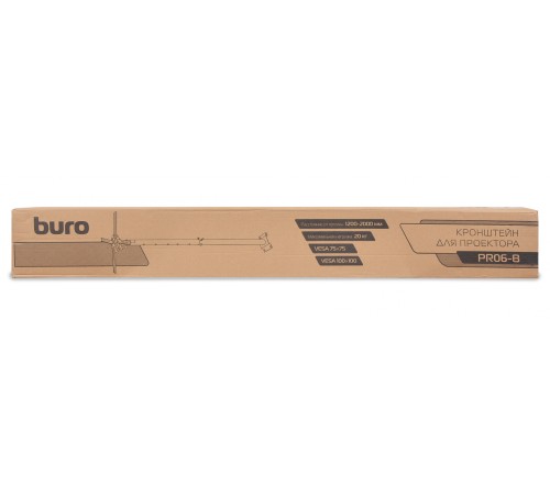 Кронштейн для проектора Buro PR06-B черный макс.20кг потолочный поворот и наклон Кронштейн для проектора Buro PR06-B черный макс.20кг потолочный поворот и наклон