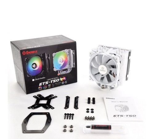 ETS-T50A-W-ARGB Universal, TDP 230W, 500~1600 RPM, 23.81~71.32CFM, 14~24dB(A), WHITE, ARGB, RTL {8} (724205) ETS-T50A-W-ARGB Universal, TDP 230W, 500~1600 RPM, 23.81~71.32CFM, 14~24dB(A), WHITE, ARGB, RTL {8} (724205)