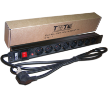 Блок распределения питания Lanmaster TWT-PDU-16A8C9L-3.0 верт.размещ. 8xC19 базовые 16A Schuko 3м
