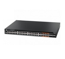 4610-54P-O-AC-Fv1 Edge-corE 48-Port GE RJ45 port w/ POE+, incl. 8 ports UPOE, 4x10G SFP+, 2 port QSFP+ by DAC or 20G QSFP+ Transceiver, Broadcom Helix 4, Dual-core ARM Cortex A9 1GHz, dual 110-230VAC 920W hot-swappable PSUs, one fixed system fan