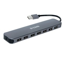 Разветвитель USB 2.0 D-Link DUB-H7 7порт. черный (DUB-H7/E1A)