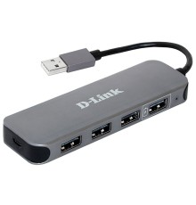 Разветвитель USB 2.0 D-Link DUB-H4 4порт. черный (DUB-H4/E1A)