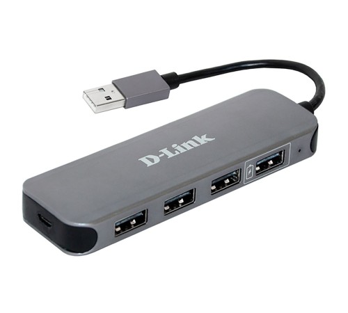 Разветвитель USB 2.0 D-Link DUB-H4 4порт. черный (DUB-H4/E1A)