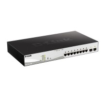 Коммутатор D-Link DGS-1210-10MP/F1A 8G 2SFP 8PoE 130W настраиваемый