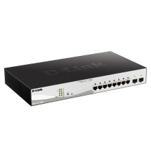 Коммутатор D-Link DGS-1210-10MP/F1A 8G 2SFP 8PoE 130W настраиваемый