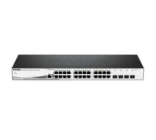 Коммутатор D-Link DGS-1210-28/ME/A2B, L2 Managed Switch with 24 10/100/1000Base-T ports and 4 1000Base-X SFP ports. 16K Mac address, 802.3x Flow Control, 4K of 802.1Q VLAN, 802.1p Priority Queues, Traffic Segmen (DGS-1210-28/ME/A2B)