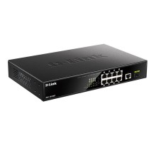 Коммутатор D-Link DGS-1010MP/A1A 9G 1SFP 8PoE 125W неуправляемый