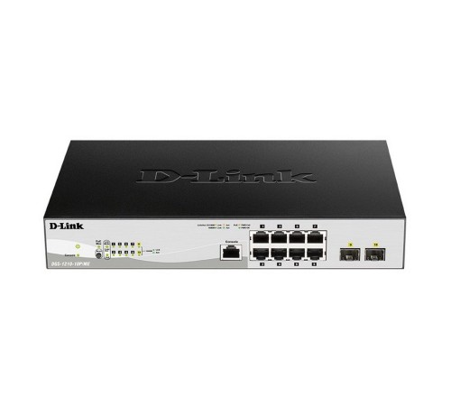 Коммутатор D-Link DGS-1210-10P/ME/B1A 8G 2SFP 8PoE управляемый