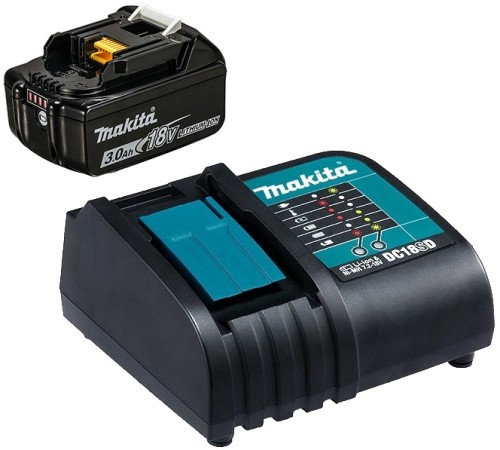 Батарея аккумуляторная Makita BL1830B 18В 3Ач Li-Ion (З/У в компл.) (191A23-6)