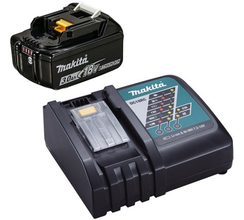Батарея аккумуляторная Makita BL1830B 18В 3Ач Li-Ion (З/У в компл.) (191A25-2) Батарея аккумуляторная Makita BL1830B 18В 3Ач Li-Ion (З/У в компл.) (191A25-2)