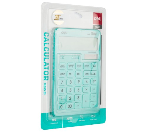 Калькулятор настольный Deli Touch EM01531 голубой 12-разр. Калькулятор настольный Deli Touch EM01531 голубой 12-разр.