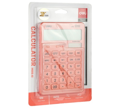 Калькулятор настольный Deli Touch EM01541 красный 12-разр.