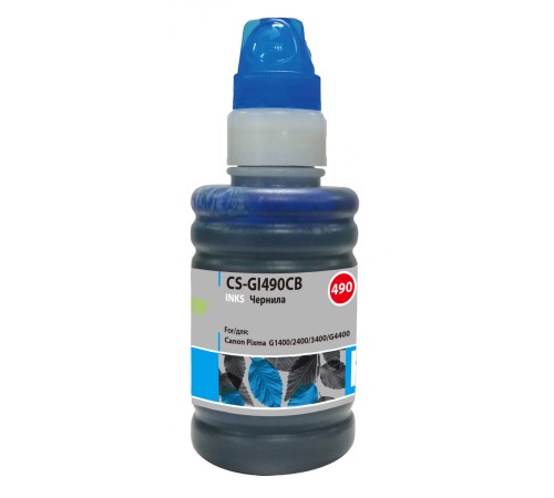 Чернила Cactus CS-GI490CB голубой 100мл для Canon Pixma G1400/G2400/G3400