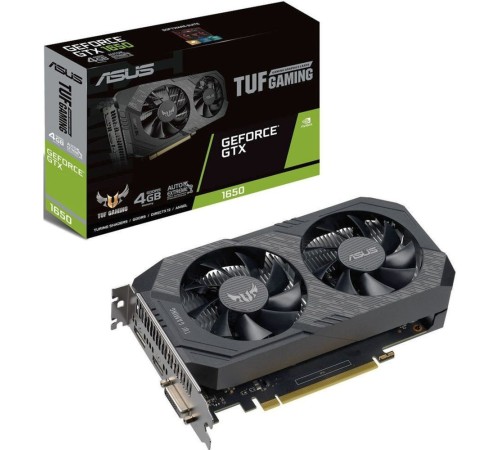 Видеокарта Asus PCI-E TUF-GTX1650-O4GD6-GAMING NVIDIA GeForce GTX 1650 4096Mb 128bit GDDR6 1410/6001 DVIx1/HDMIx1/DPx1/HDCP Ret Видеокарта Asus PCI-E TUF-GTX1650-O4GD6-GAMING NVIDIA GeForce GTX 1650 4096Mb 128bit GDDR6 1410/6001 DVIx1/HDMIx1/DPx1/HDCP Ret