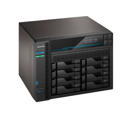 Сетевое хранилище ASUSTOR AS6508T 8-Bay NAS/Media player/Intel Atom C3538 2,1GHz(Quad-Core), 8GB SO-DIMM DDR4, noHDD(HDD,SSD),/2x10GbE+2x2,5Gbe(LAN)/2xUSB3.2,HDMI/M.2/4ip camera license ; 90IX0201-BW3S10 (AS6508T)