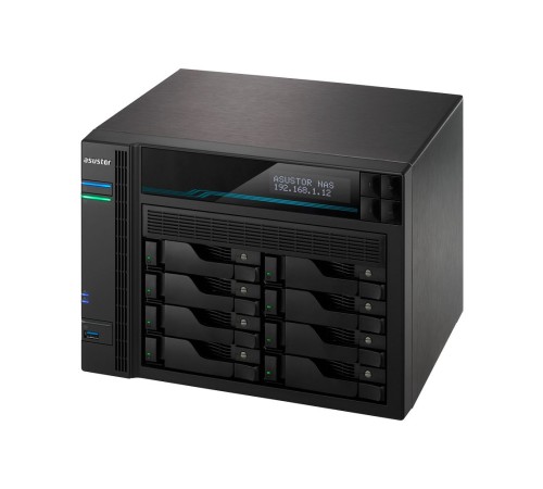 Сетевое хранилище ASUSTOR AS6508T 8-Bay NAS/Media player/Intel Atom C3538 2,1GHz(Quad-Core), 8GB SO-DIMM DDR4, noHDD(HDD,SSD),/2x10GbE+2x2,5Gbe(LAN)/2xUSB3.2,HDMI/M.2/4ip camera license ; 90IX0201-BW3S10 (AS6508T)