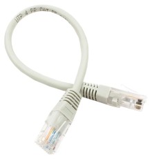 Кабель Cablexpert Патч-корд UTP Cablexpert PP10-0.25M   кат.5e, 0.25м, медь 26AWG (серый)