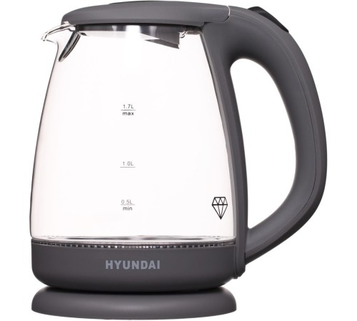 Чайник электрический Hyundai HYK-G1003 1.7л. 2200Вт серый (корпус: стекло)