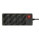 Сетевой фильтр Buro 800SH-3-B 3м (8 розеток) черный (коробка)