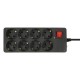 Сетевой фильтр Buro 800SH-5-B 5м (8 розеток) черный (коробка)
