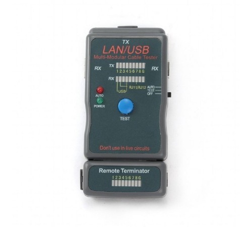 Тестер LAN Cablexpert NCT-2, 100/1000 Base-TX, для UTP, STP, RJ-11, USB-кабеля (031967)