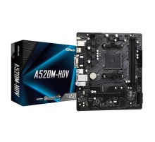 Материнская плата Asrock A520M-HDV Soc-AM4 AMD A520 2xDDR4 mATX AC`97 8ch(7.1) GbLAN RAID+VGA+DVI+HDMI