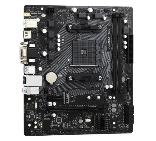 Материнская плата Asrock A520M-HDV Soc-AM4 AMD A520 2xDDR4 mATX AC`97 8ch(7.1) GbLAN RAID+VGA+DVI+HDMI