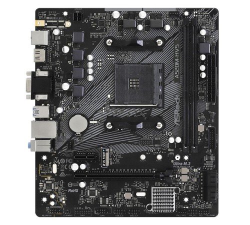 Материнская плата Asrock A520M-HVS Soc-AM4 AMD A520 2xDDR4 mATX AC`97 8ch(7.1) GbLAN RAID+VGA+HDMI